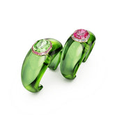 Dulcis set, Octagon cut, Pavé, Multicolored, Gold-tone plated